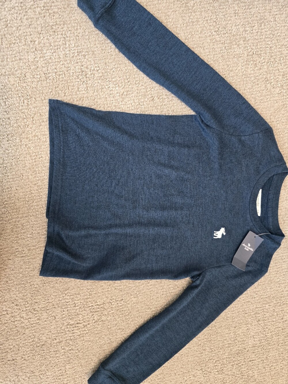 abercrombie kids Blue Crewneck Sweater with Logo